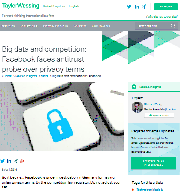 Big Data y competencia: Facebook se enfrenta a una investigación antimonopolio sobre términos de privacidad