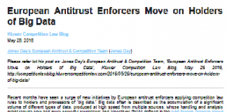 Agentes antimonopolio europeos avanzan en los titulares de Big Data