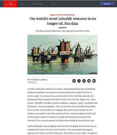 El recurso más valioso del mundo ya no es el petróleo, sino los datos.