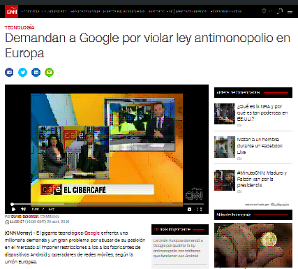 Demandan a Google por violar ley antimonopolio en Europa