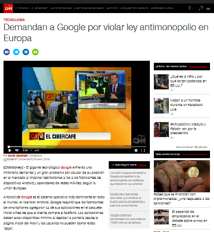 Demandan a Google por violar ley antimonopolio en Europa