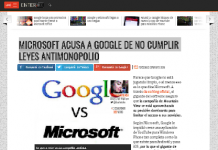 MICROSOFT ACUSA A GOOGLE DE NO CUMPLIR LEYES ANTIMONOPOLIO