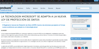 LA TECNOLOGÍA MICROSOFT SE ADAPTA A LA NUEVA LEY DE PROTECCIÓN DE DATOS