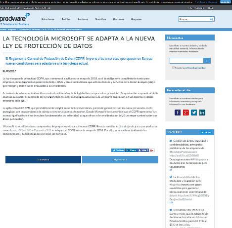 LA TECNOLOGÍA MICROSOFT SE ADAPTA A LA NUEVA LEY DE PROTECCIÓN DE DATOS