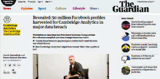 Revelado: 50 millones de perfiles de Facebook extraídos por Cambridge Analytica en violación de datos importantes