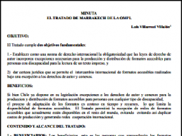 Minuta de presentación sobre el Tratado de Marrakech