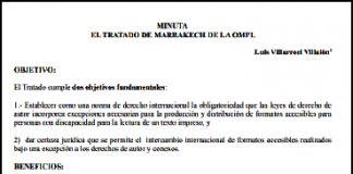 Minuta de presentación sobre el Tratado de Marrakech