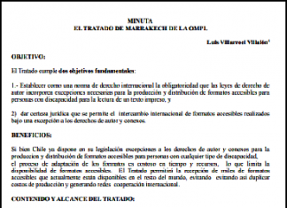 Minuta de presentación sobre el Tratado de Marrakech
