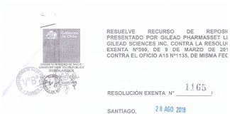 Ministro de Salud Emilio Santelices rechaza recurso de Farmacéutica Gilead y autoriza uso licencia obligatoria para medicamentos para Hepatitis C