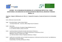 TALLER PROPUESTA TRATADO DE EXCEPCIONES DERECHO DE AUTOR DE LA OMPI BIBLIOTECAS, ARCHIVOS Y MUSEOS