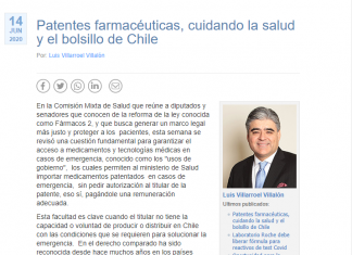 Patentes farmacéuticas, cuidando la salud y el bolsillo de Chile