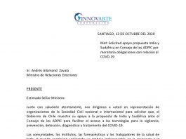CARTA SOCIEDAD CIVIL APOYO A LA PROPUESTA DE MORATORIA ADPIC PARA MEDICAMENTOS COVID