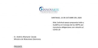 CARTA SOCIEDAD CIVIL APOYO A LA PROPUESTA DE MORATORIA ADPIC PARA MEDICAMENTOS COVID