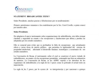 INNOVARTE propone incorporar excepciones y limitaciones para proteger el interés público en futuro tratado de radiodifusores y transmisiones en línea