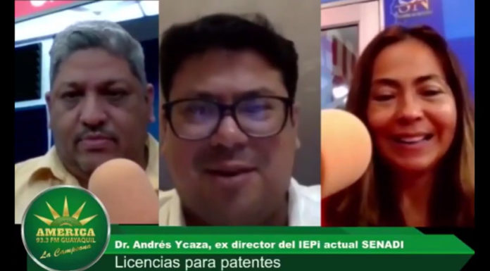 Entrevistas al Dr. Andrés Ycaza Mantilla (ex director del SENADI de Ecuador) sobre las licencias y acceso a las vacunas para el Covid-19