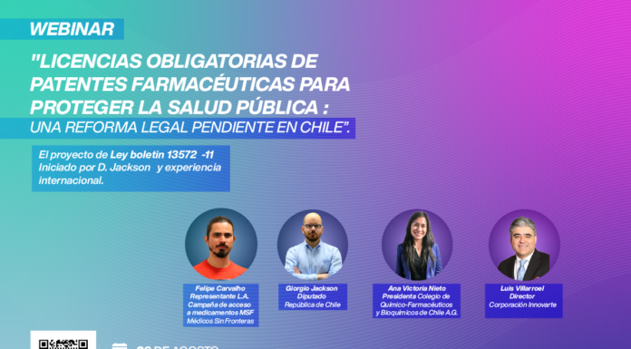 Webinar “Licencias obligatorias de patentes farmacéuticas para proteger la salud pública: una reforma legal pendiente en Chile”