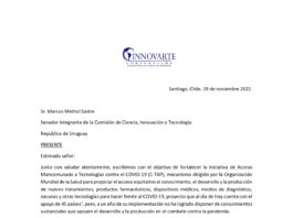 Innovarte envía carta a congresistas de Chile, Perú, Ecuador y Uruguay con recomendaciones para generar incentivos que permitan compartir tecnologías en C-TAP de la OMS