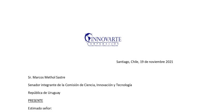 Innovarte envía carta a congresistas de Chile, Perú, Ecuador y Uruguay con recomendaciones para generar incentivos que permitan compartir tecnologías en C-TAP de la OMS