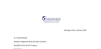 Innovarte envía carta a congresistas de Uruguay con recomendaciones para generar incentivos que permitan compartir tecnologías en C-TAP de la OMS y promover su implementación