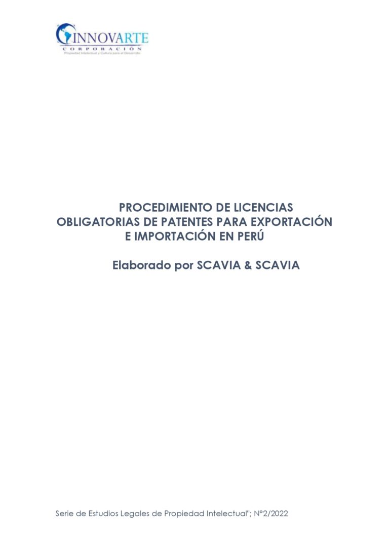 Informe sobre procedimiento de licencias obligatorias de patentes para exportación e importación en Perú