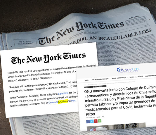 The New York Times destaca trabajo de Corporación Innovarte: “Mientras los países pobres buscan pastillas Covid, las autoridades temen que se repita la crisis del SIDA”