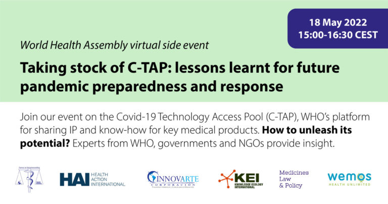 Seminario web: “Haciendo un balance de C-TAP: lecciones aprendidas para la preparación y respuesta ante futuras pandemias”