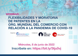 WEBINAR: “FLEXIBILIDADES Y MORATORIA DE PATENTES EN LA ORGANIZACIÓN MUNDIAL DEL COMERCIO CON RELACIÓN A LA PANDEMIA COVID-19”