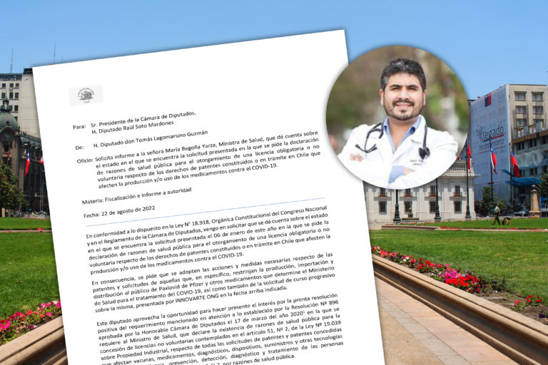 Diputado Tomás Lagomarsino apoya solicitud de Licencia Obligatoria para medicamento Paxlovid.