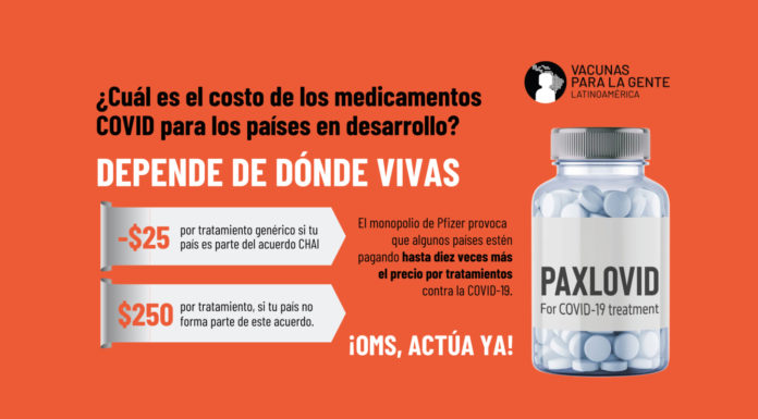 SÓLO UNA CUARTA PARTE DE LOS PEDIDOS DE TRATAMIENTO COVID-19 DE PFIZER SE DESTINARÁN A LOS PAÍSES EN DESARROLLO. SÓLO UNA CUARTA PARTE DE LOS PEDIDOS DE TRATAMIENTO COVID-19 DE PFIZER SE DESTINARÁ A LOS PAÍSES EN DESARROLLO.