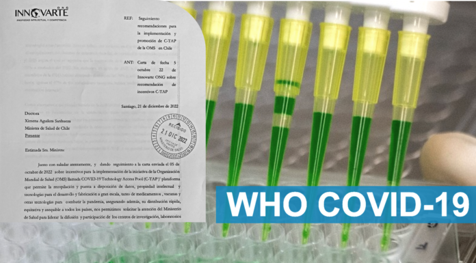 INNOVARTE ONG envía carta a Ministerios de Salud de Chile y Uruguay