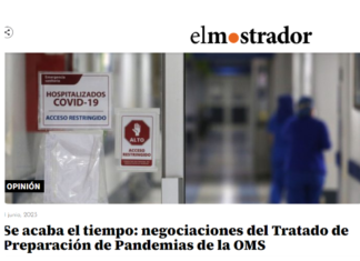 Columna de Opinión: Se acaba el tiempo, negociaciones del Tratado de Preparación de Pandemias de la OMS