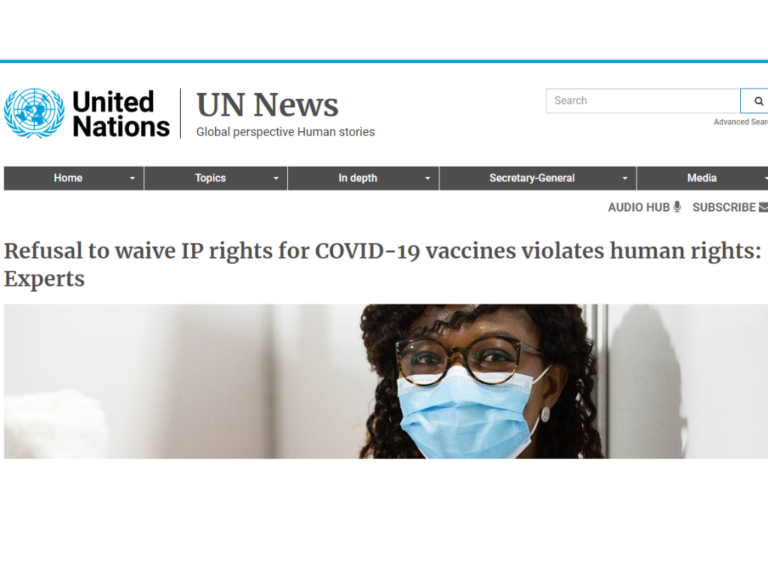 Organismo de la ONU critica la negativa de los estados del Norte a renunciar a los DPI de la vacuna Covid-19