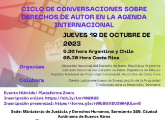 CICLO DE CONVERSACIONES SOBRE DERECHOS DE AUTOR EN LA AGENDA INTERNACIONAL