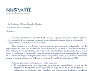 Innovarte envía cartas a Ministerios de Salud y Misiones de LATAM sobre Tratado de Pandemias