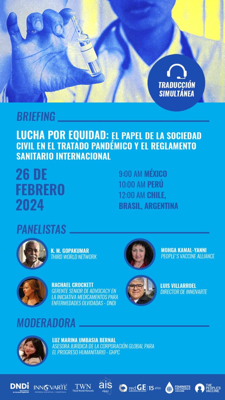 BRIEFING/ Lucha por la equidad: el papel de la sociedad civil en el Tratado de Pandemias y el Reglamento Sanitario Internacional