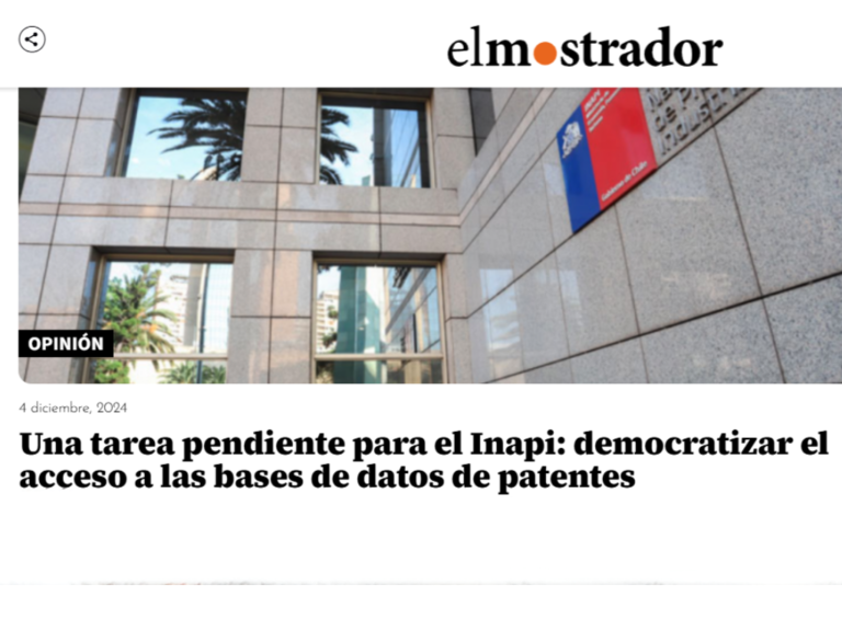 Columna de Opinión: Una tarea pendiente para el Inapi- democratizar el acceso a las bases de datos de patentes
